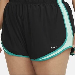 Nike Women’s Tempo Dri-Fit Black and Mint/Teal Running Shorts